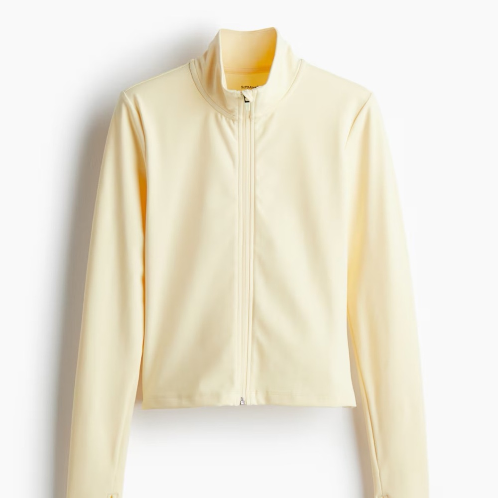 H&M Activewear Jacket with SoftMove in Light Yellow